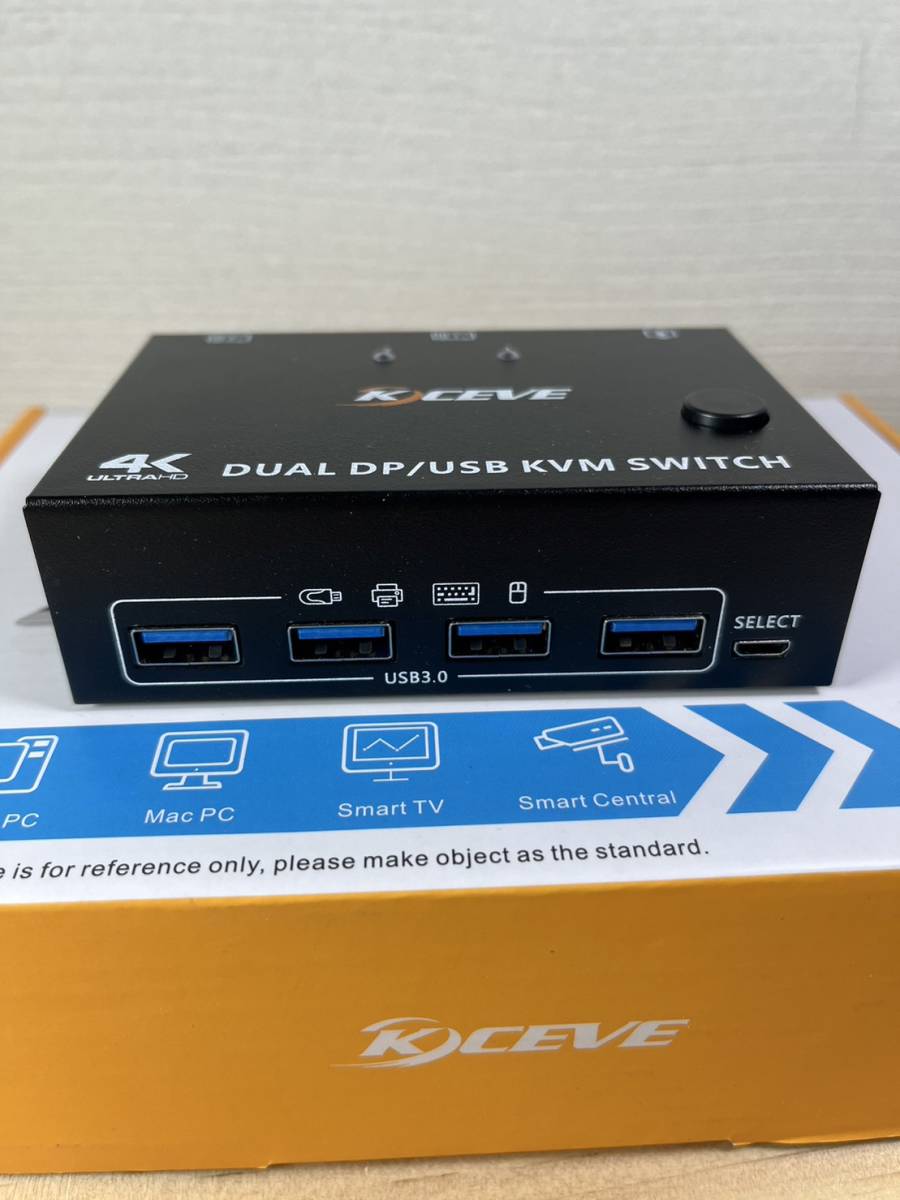 【一円スタート】KCEVE KC-KVM202DP 2 Ports KVM Switch Dual Display 4K HDMI KVM Switch Dual 「1円」URA01_1529_画像2