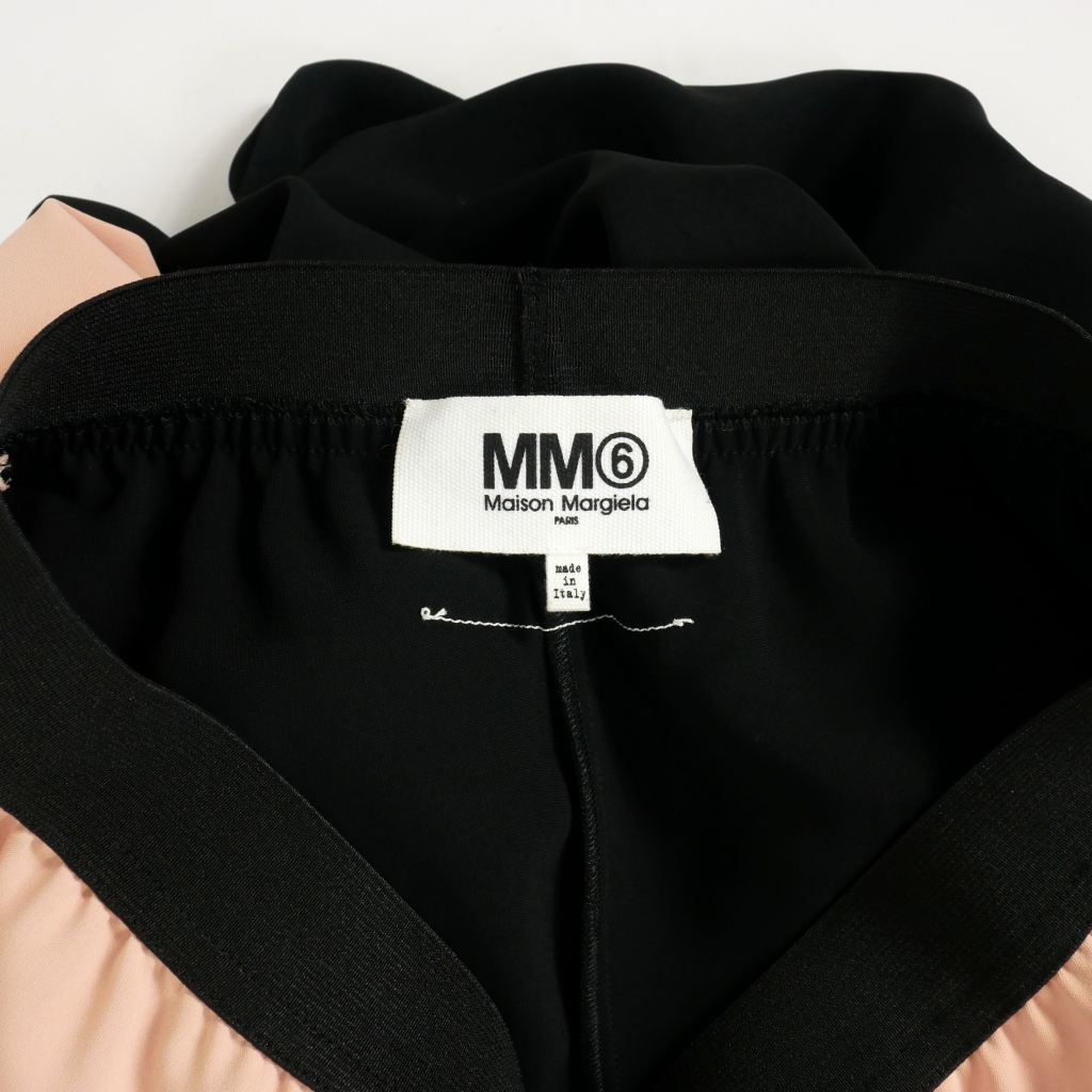 エムエムシックス メゾンマルジェラ MM6 Maison Margiela 20AW 切替 ワイドイージーパンツ スラックス ウエストゴム 36 ベージュ 黒_画像5