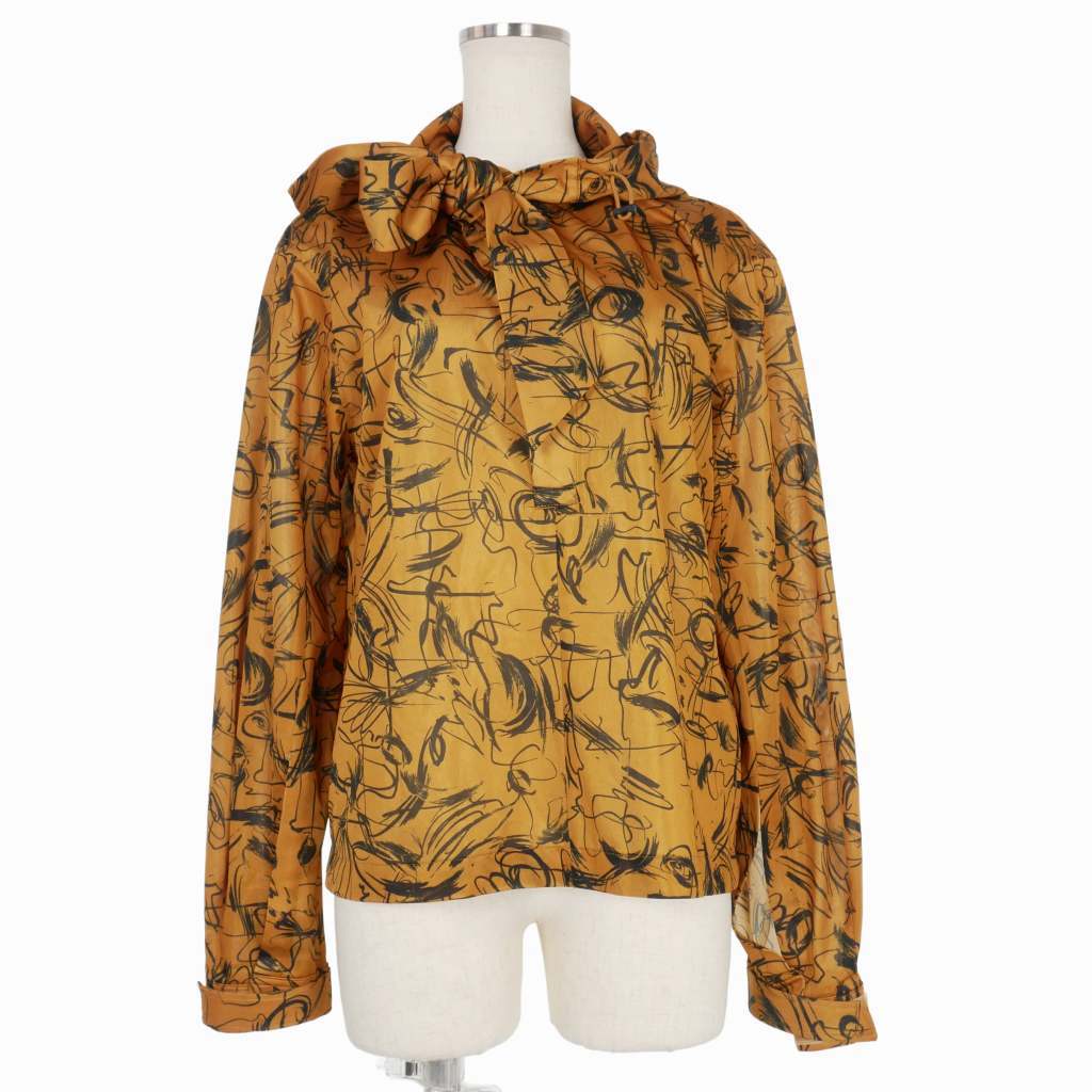 トーガ プルラ TOGA PULLA Print mix hoodie shirt プリント ミックス フーディー シャツ カットソー 38 オレンジ TP92-FJ243 レディース