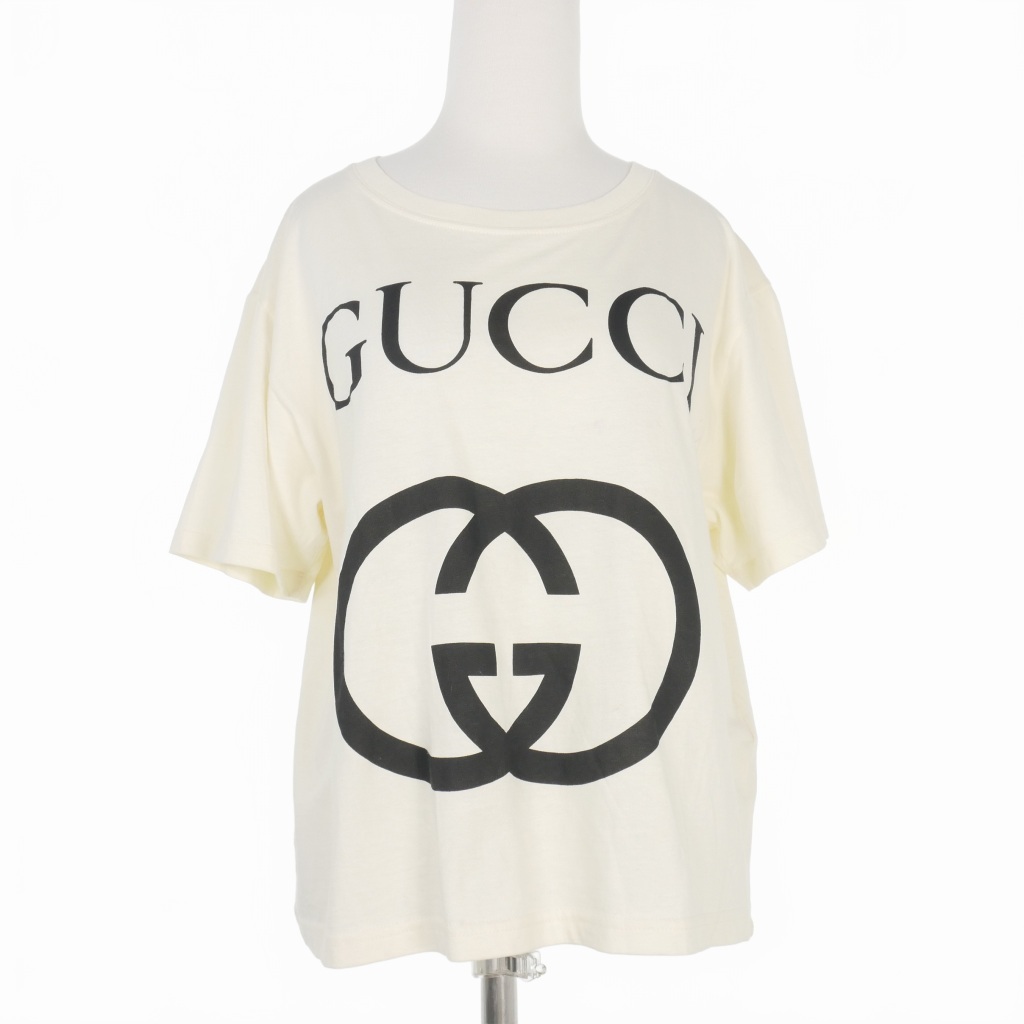 グッチ GUCCI インターロッキング Gロゴプリント Tシャツ XS ベージュ CA37394 CA14517 CA84937 レディース_画像1