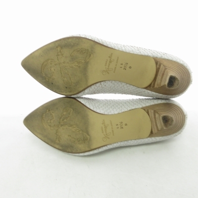  Ginza Kanematsu GINZA Kanematsu python pumps mules sandals heel white white 21.5cm 1108 lady's 