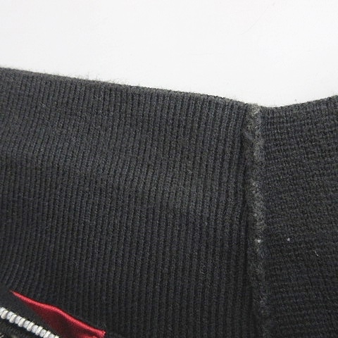 ヒューゴボス HUGO BOSS ニットジャケット ジップアップ スタンドカラー 綿 黒 白 ブラック ホワイト S メンズ_画像8