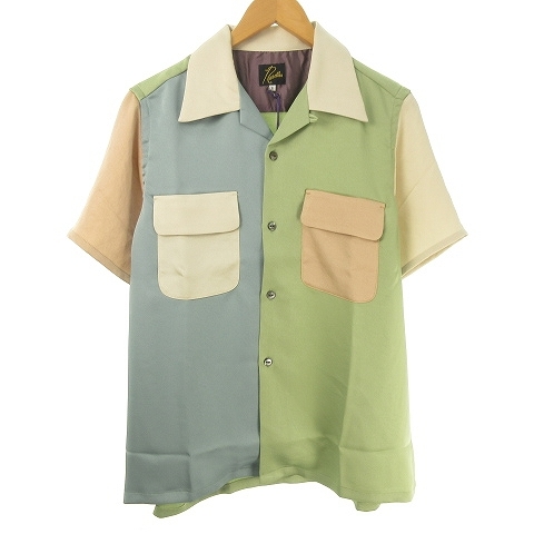 未使用品 ニードルス ニードルズ Needles 23SS Classic Shirt Multi Colour Light Tone マルチカラー オープンカラーシャツ 半袖 S MR257の画像1