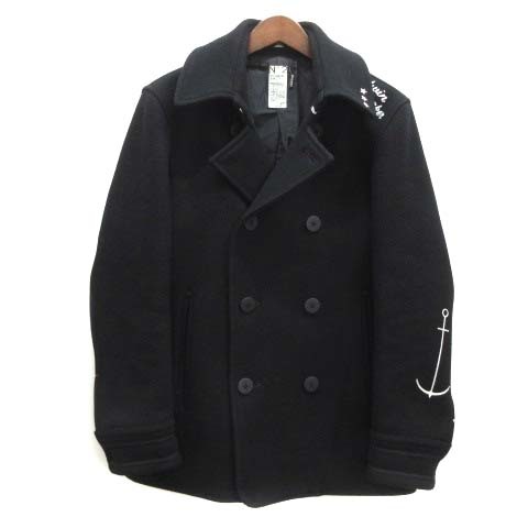 Bedwin Bedwin Angola Melton P Coat P-Coat Marlon Star Stud Black 2 сделан в Японии