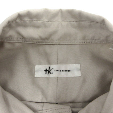 Takeo Kikuchi TAKEO KIKUCHI shirt 7 minute sleeve simple .poke beige group gray juS men's 