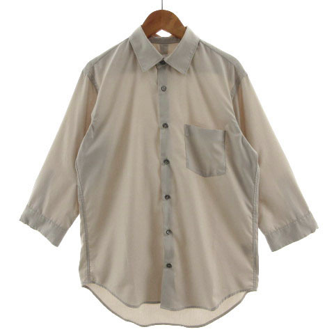  Takeo Kikuchi TAKEO KIKUCHI shirt 7 minute sleeve simple .poke beige group gray juS men's 