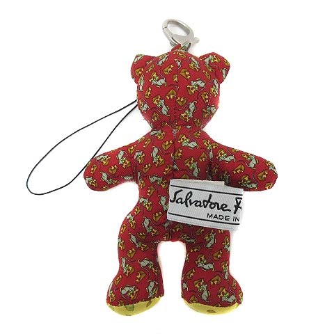  Salvatore Ferragamo Salvatore Ferragamo teddy bear key holder strap charm red red beautiful goods lady's 