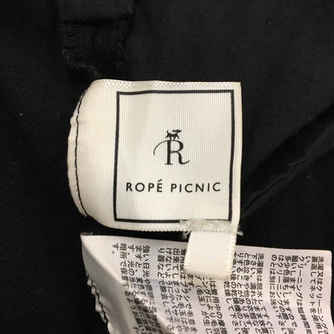 ロペピクニック ROPE Picnic パンツ テーパード ロング タック ハイウエスト 無地 36 黒 ブラック レディース_画像5
