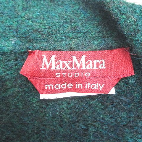 マックスマーラステュディオ Max Mara Studio 長袖 ニット カーディガン 緑 グリーン系 比翼ボタン 無地 レディース_画像3