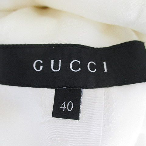 グッチ GUCCI ジャケット 40 白系 ホワイト イタリア製 綿 コットン 裏地 国内世紀 レディース_画像3