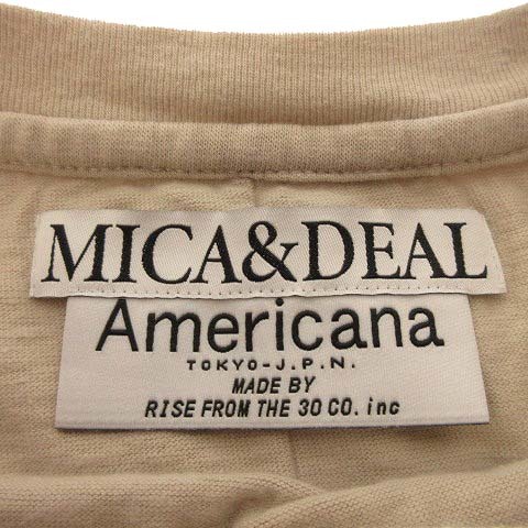 未使用品 MICA&DEAL × アメリカーナ AMRCN タグ付き ロングスリーブ Tシャツ カットソー ロゴプリント FREE ベージュ ■U30 レディース_画像8