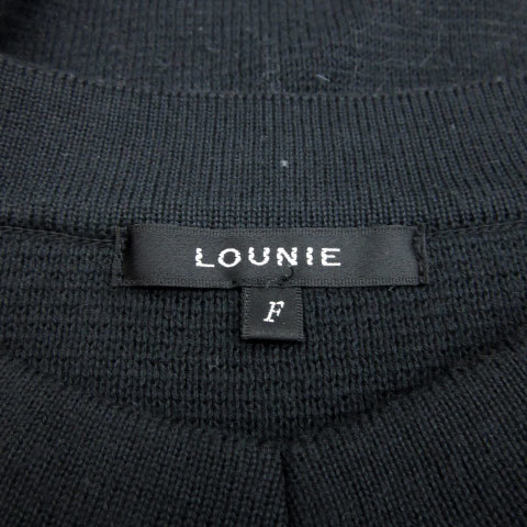 ルーニィ LOUNIE ニット セーター 七分袖 Vネック ロールアップ F ブラック 黒 /MS32 レディース_画像6