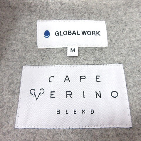 グローバルワーク GLOBAL WORK ノーカラーコート 総裏地 シングル M グレー /MN ■MO レディース_画像6