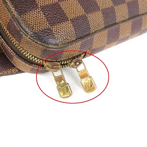 ルイヴィトン LOUIS VUITTON ジェロニモス ダミエ ボディバッグ ウエスト カバン 鞄 ショルダー 格子柄 総柄 N51994 茶 ブラウン メンズ_画像9