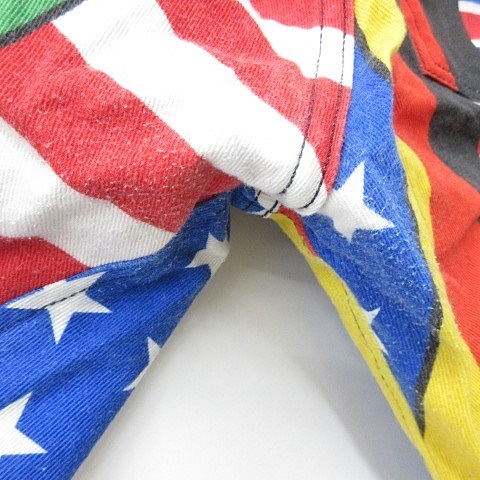  Moschino MOSCHINO pants shorts Zip fly national flag pattern stretch multicolor 54 men's 