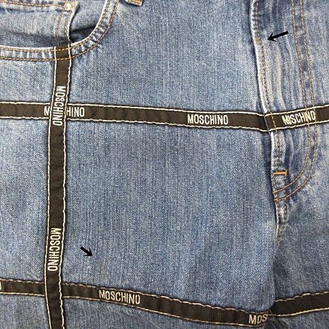  Moschino MOSCHINO pants jeans Denim Zip fly tape indigo blue 54 men's 