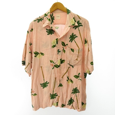  Karl hell mKarl Helmut aloha shirt short sleeves open color floral print pink men's 