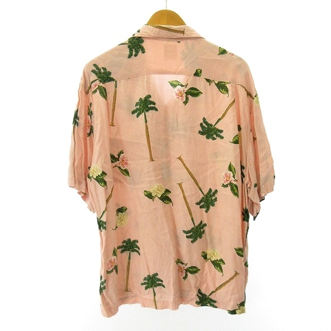  Karl hell mKarl Helmut aloha shirt short sleeves open color floral print pink men's 