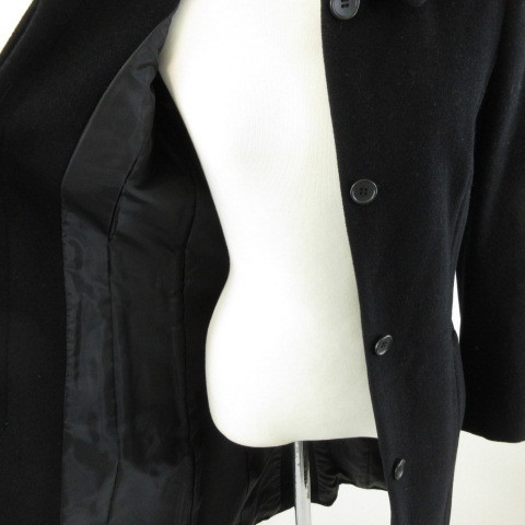  profile PROFILE пальто с отложным воротником длинный длинный рукав чёрный 36 *A927 женский 