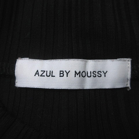 アズールバイマウジー AZUL by moussy ニットカットソー ハイネック リブ 長袖 M 黒 ブラック /AU レディース_画像5