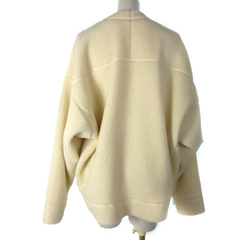 エフィレボル EFILEVOL 美品 Boa Cardigan ボア カーディガン ボアジャケット ノーカラー TNE-CS03 アイボリー メンズ_画像3