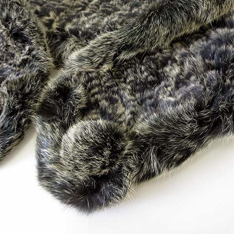  tippet poncho fur rabbit fur gray black black gradation lady's 