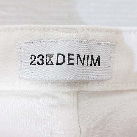 23区 オンワード樫山 DENIM スキニー デニム パンツ ジーンズ 34 ホワイト 白 ストレッチ ジッパーフライ レディース_画像3