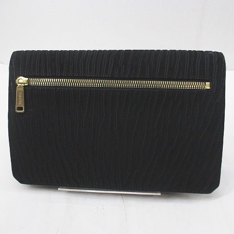 varek -stroke laValextra clutch bag second bag Gold metal fittings black black series leather men's 