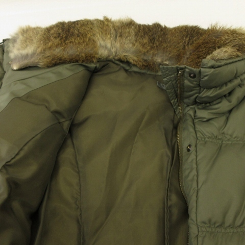  black bai Moussy BLACK by moussy down jacket Zip up rabbit fur belt khaki 2 outer lady's 