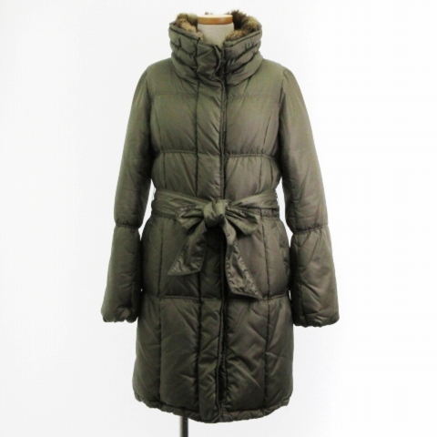  black bai Moussy BLACK by moussy down jacket Zip up rabbit fur belt khaki 2 outer lady's 