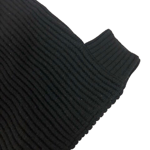 チノ CINOH 変形ニット セーター ウール タートルネック リブ アシンメトリー 長袖 38 黒 ブラック レディース_画像7