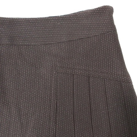  Mark by Mark Jacobs skirt flair pleat side fastener wool thick total pattern 2 tea Brown bottoms /BT lady's 