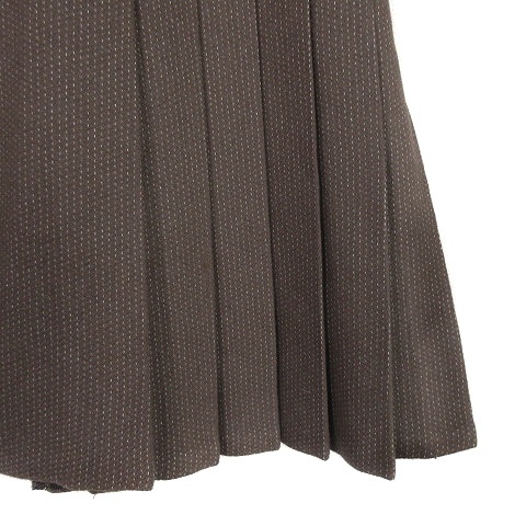  Mark by Mark Jacobs skirt flair pleat side fastener wool thick total pattern 2 tea Brown bottoms /BT lady's 