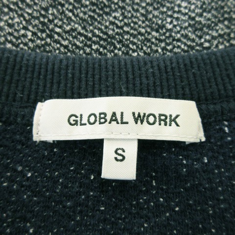 グローバルワーク GLOBAL WORK ニット セーター パイル トレーナー クルーネック 長袖 ポケット S 紺 ネイビー /AH14 ☆ メンズ_画像6