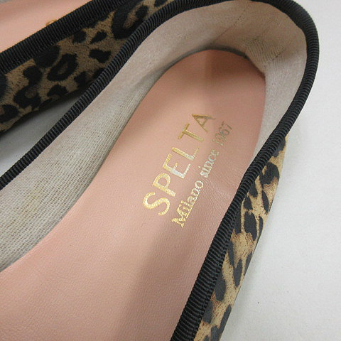  spec rutaSPELTA Leopard flat shoes pumps shoes beige group 37 lady's 