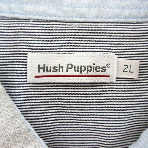 ハッシュパピー Hush Puppies ポロシャツ 半袖 ロゴ ワッペン 2L グレー ※EKM メンズ_画像3