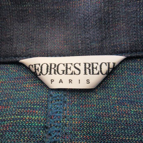 ジョルジュレッシュ GEORGES RECH ジャケット テーラード デニム ストレッチ ウエストマーク ベルト S 青 ブルー /CK4 ☆ レディース_画像6