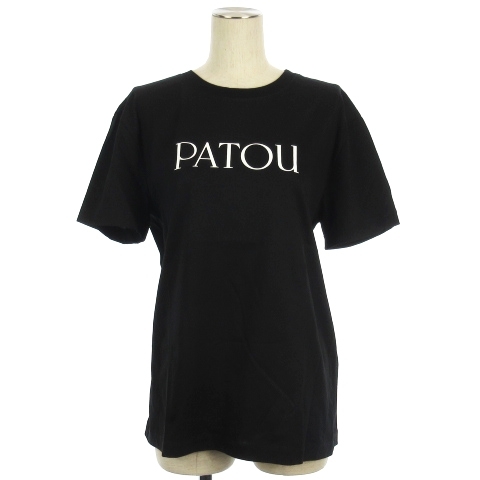 パトゥ PATOU ロゴ Tシャツ カットソー 半袖 イタリア製 ブラック M ■RF レディース