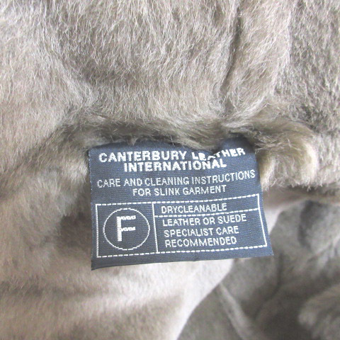 カンタベリー CANTERBURY 美品 ムートン コート ハーフ NZ製 L 38inch 96cm 茶 ブラウン X レディース_画像9