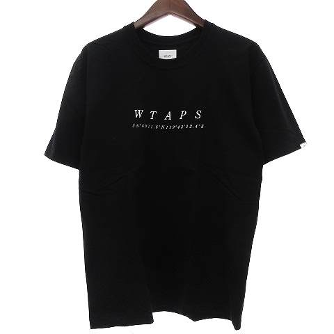 ダブルタップス WTAPS 21SS SYSTEM Tシャツ カットソー 半袖 丸首 クルーネック コットン 黒 ブラック 02 M位 メンズの画像1