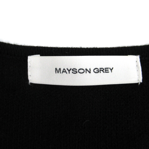  Mayson Grey MAYSON GREY кардиган передний открытие длинный длина плиссировать переключатель шерсть .2 чёрный черный /SM14 женский 