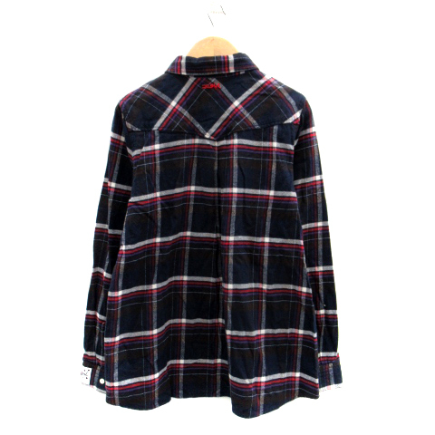  X-girl x-girl flannel shirt long sleeve check pattern 1 multicolor navy blue navy /SM36 lady's 