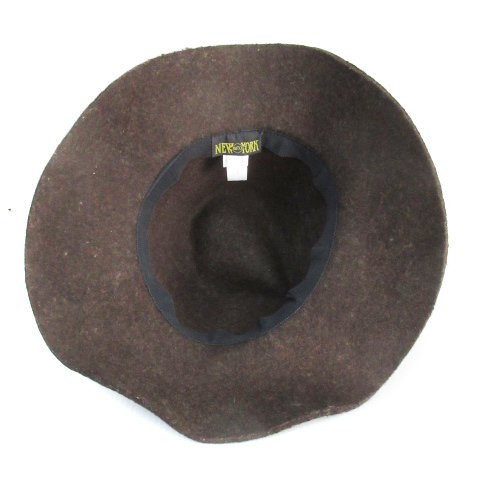  New York Hat NEW YORK HAT шляпа soft шляпа мягкая шляпа широкополая лента шерсть темно-коричневый чай /FF56 женский 