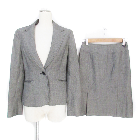 anySiS формальный костюм выставить верх и низ tailored jacket общий подкладка одиночный кнопка box юбка в складку 2 чёрный женский 