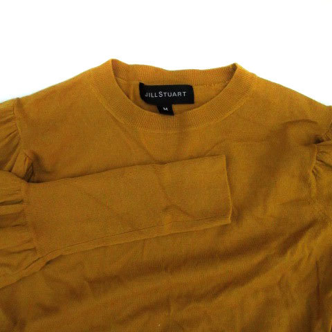  Jill Stuart JILL STUART вязаный cut and sewn вырез лодочкой длинный рукав одноцветный шерсть M желтый цвет желтый /HO18 женский 
