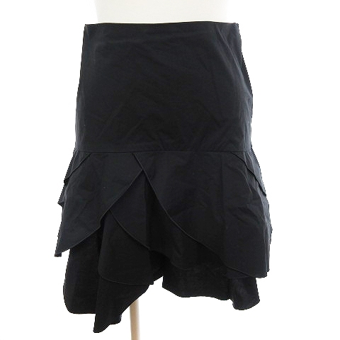  unused goods paul (pole) kaPAULE KA tag attaching close year skirt knee height flair tia-do stretch black black 36 ECR15 #AO lady's 