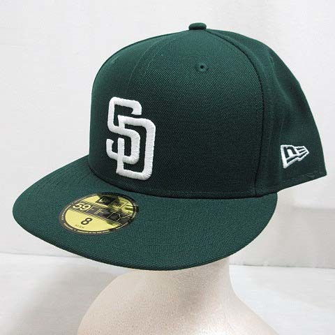 未使用品 ニューエラ NEW ERA 59FIFTY MLB サンディエゴ パドレス ベースボール キャップ 帽子 8 63.5cm 緑 グリーン 正規品 メンズ_画像1