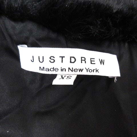 JUSTDREW fake fur coat total lining silk silk XS black black /YK lady's 