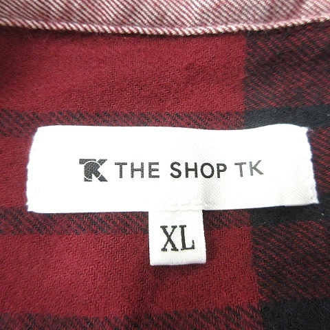 ザショップティーケー THE SHOP TK シャツ チェック 長袖 切替 XL 赤 レッド /MN メンズ_画像5