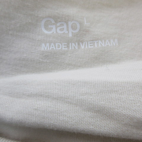 не использовался товар Gap GAP футболка трикотаж с коротким рукавом Logo хлопок незначительный оттенок бежевого многоцветный L мужской 
